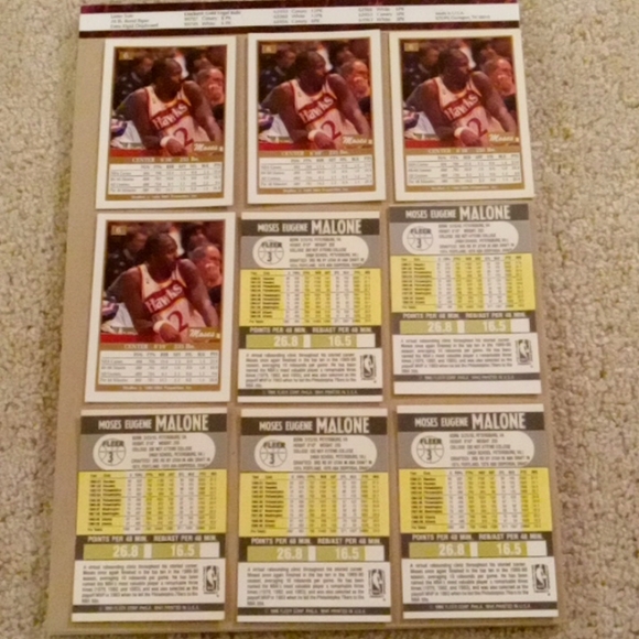 Lot of 33 Moses Malone Hawks, Bucks, and 76ers basketball cards - Picture 16 of 16